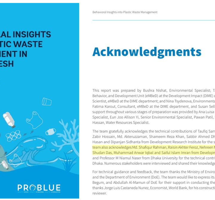 “Behavioral Insights for Plastic Waste Management in Bangladesh”